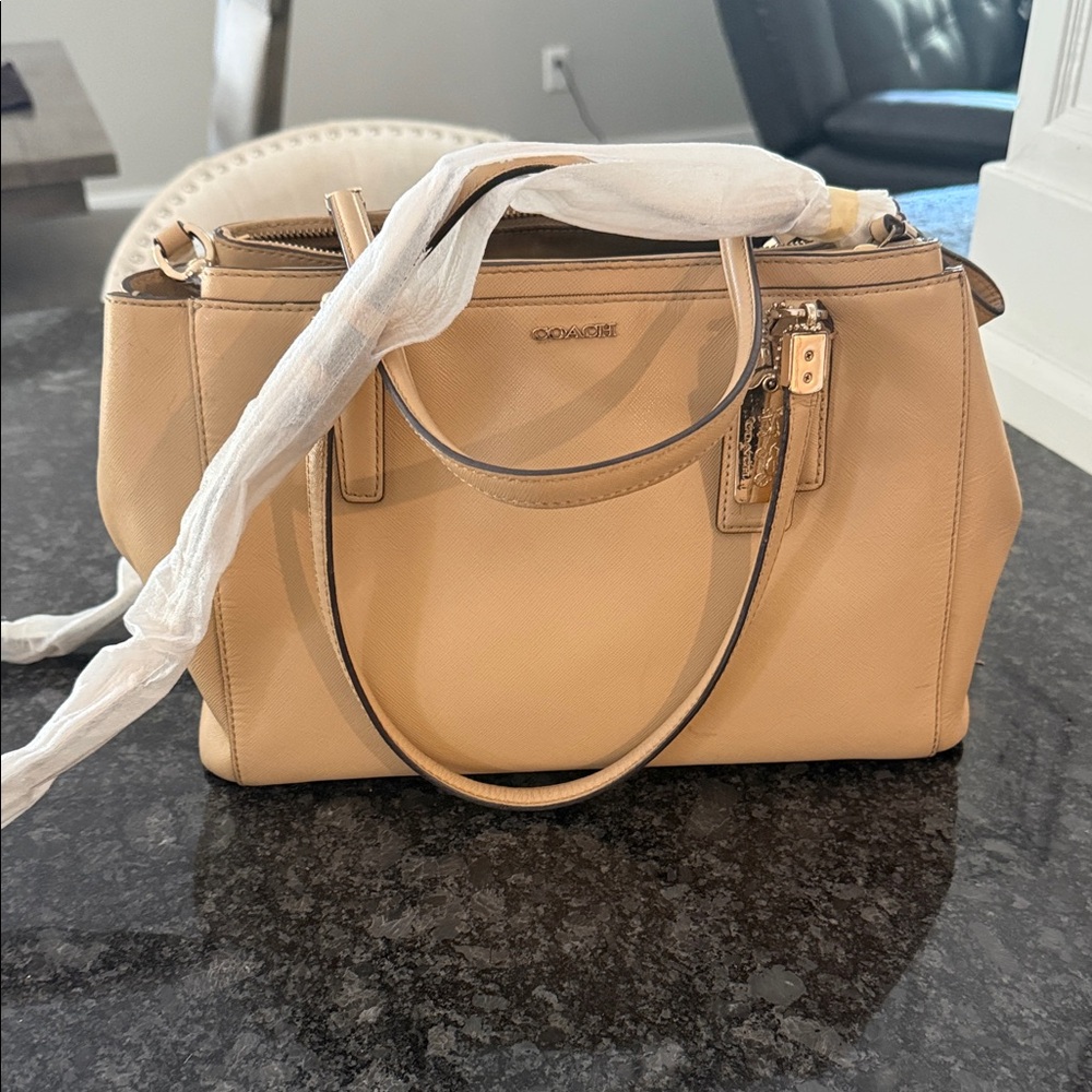 Coach Beige Leather Satchel